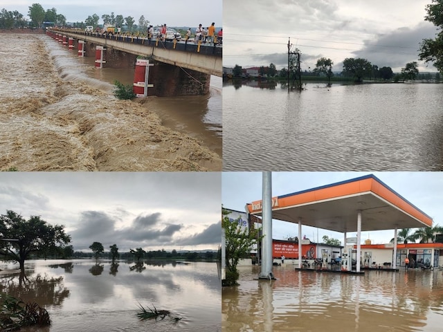 438 percent more rainfall than normal in Una, Himachal, water everywhere. 438 percent more rainfall than normal in Una, Himachal, water everywhere.