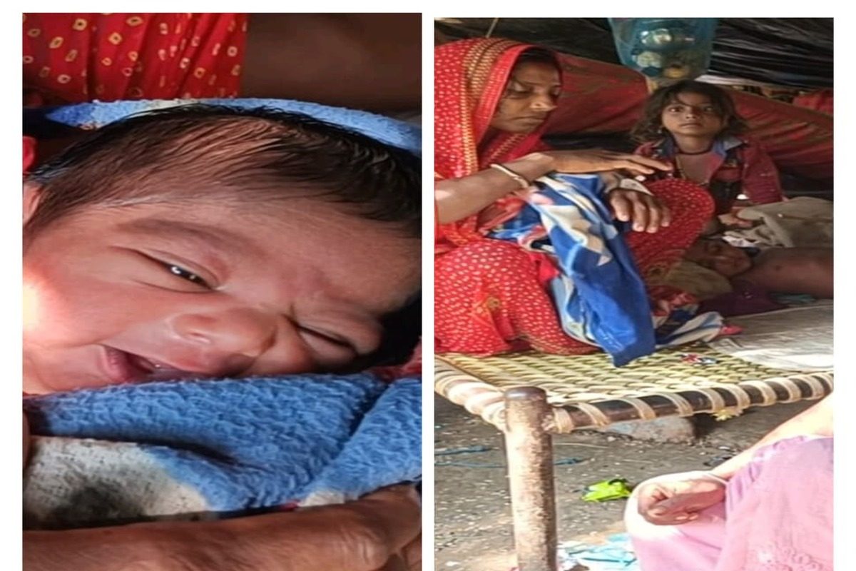 बिहार में बाढ़ के बीच जन्मा बच्चा! मुस्कान देख कहेंगे हाय नजर न लगे
