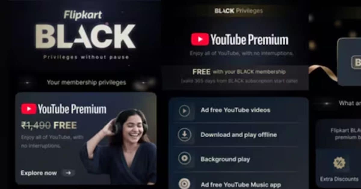 Tach – flipkart black membership copied amazon prime offer 1 year free youtube premium and other benefits know price-अमेज़न प्राइम को देखा देखी फ्लिपकार्ट भी लाया Black मेंबरशिप, 1 साल के लिए फ्री मिलेगा YouTube Premium और…