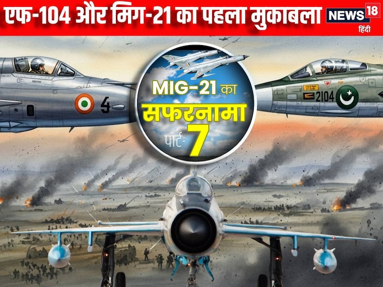 MIG-21 का सफरनामा में पढें: F-104 की MiG-21 से हुई पहली मुलाकात, जंग का मैदान बन गया अमृतसर का आसमान, चौंका देगा इस मुकाबले का नतीजा... भारत-पाकिस्तान के बीच 1965 के युद्ध की आग भड़क चुकी थी. 11 सितंबर 1965 पंजाब के आसमान में भारतीय वायुसेना के मिग-21 और पाकिस्तानी वायुसेना के एफ-104 स्टारफाइटर की हुई एक रोमांचक मुलाकात ने इतिहास के पन्‍नों में अपनी जगह बना ली. इस रोमांचक मुकाबले का अंजाम जानकर आप चौंक जाएंगे. पढ़ें पूरी कहानी...