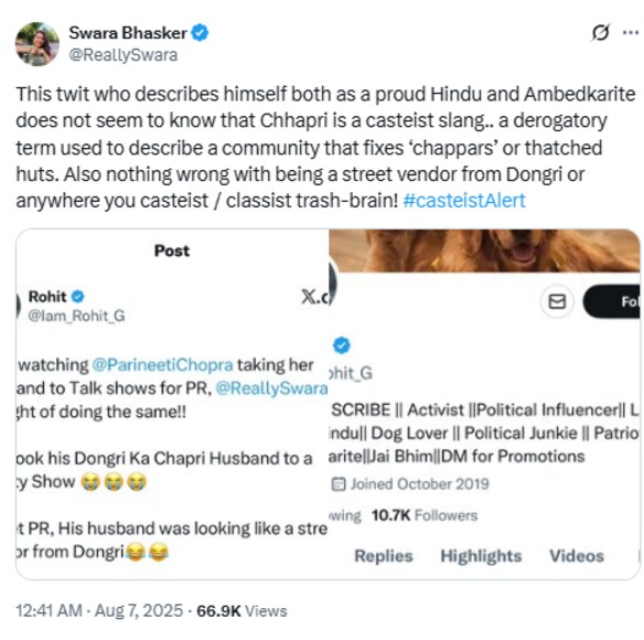 Swara bhasker post- Swara bhasker post-