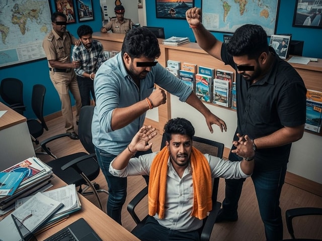 सिर पर पहना भगवा गमछा, तो बरसाए थप्पड़-घूंसे, फिर पुलिस ने निकाली हेकड़ी सिर पर पहना भगवा गमछा, तो बरसाए थप्पड़-घूंसे, फिर पुलिस ने निकाली हेकड़ी