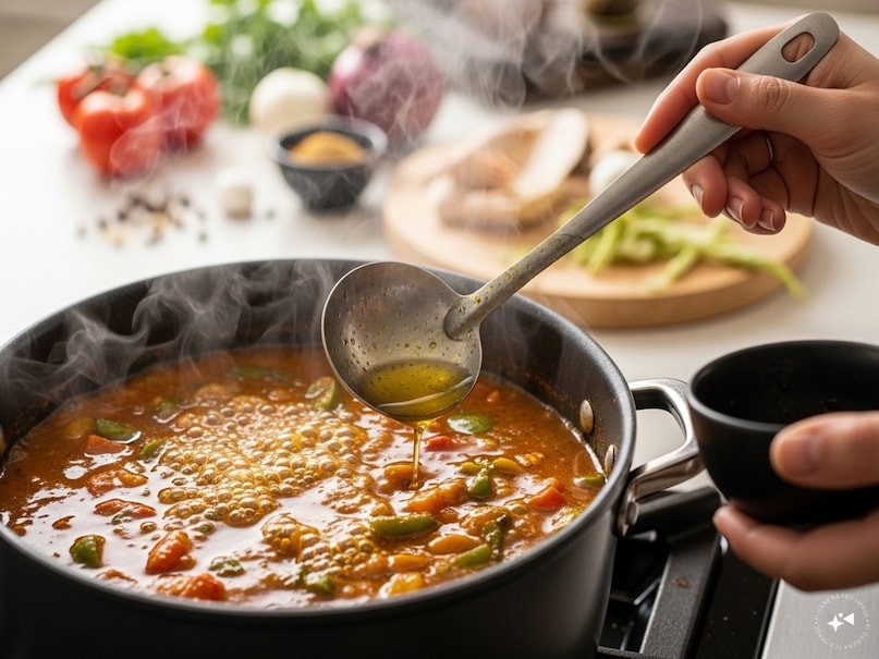 Extra oil removal tips, how to remove oil from vegetables, how to remove extra oil from curry, treatment of high oil vegetables, how to reduce oil in gravy, ways to extract oil from vegetable gravy,
