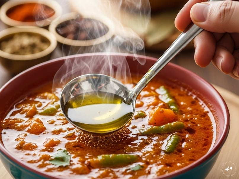 Remove oil from curry tricks, how to remove extra oil from vegetables, healthy cooking tips for less oil, how to fix oily curry, how to remove extra oil from gravy