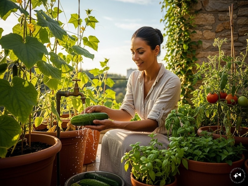 Container gardening cucumber, growing cucumber at home, summer vegetable gardening, how to plant cucumber in pot, grow vegetables in pot, grow cucumber with cuCumber without chemicals, kitchen gardening cucumber, gamle mein kaize ugeyee