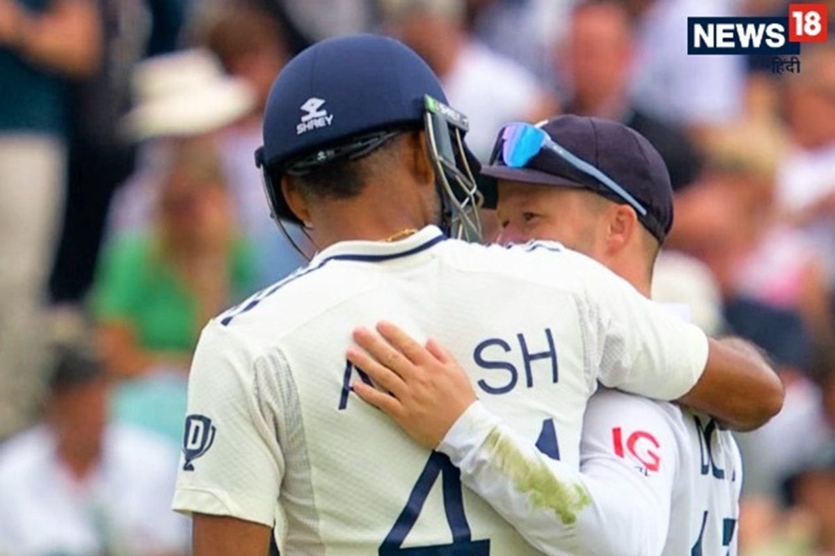 तीसरे दिन भी ड्रामा, बवाल के बाद इंग्लिश ओपनर को आकाशदीप ने दी झप्पी