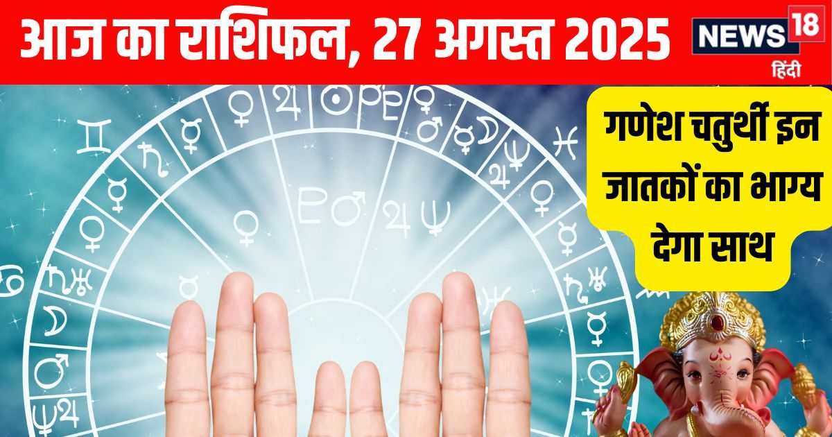 Aaj Ka Rashifal 27 August 2025: गणेश चुतर्थी पर बंपर कृपा, 3 राशियों के लिए हर तरफ बल्ले-बल्ले, 2 के शान से सफल होंगे काम, पढ़ें आज का राशिफल