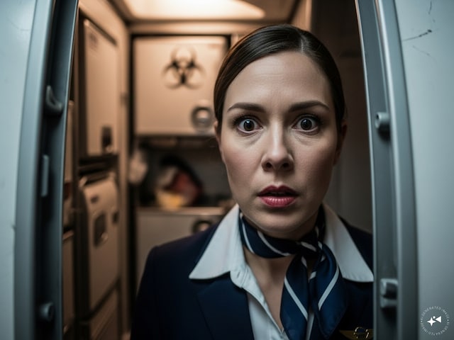 Plain toilet ... The door was closed for a long time, the air hostess opened and screamed Plain toilet ... The door was closed for a long time, the air hostess opened and screamed