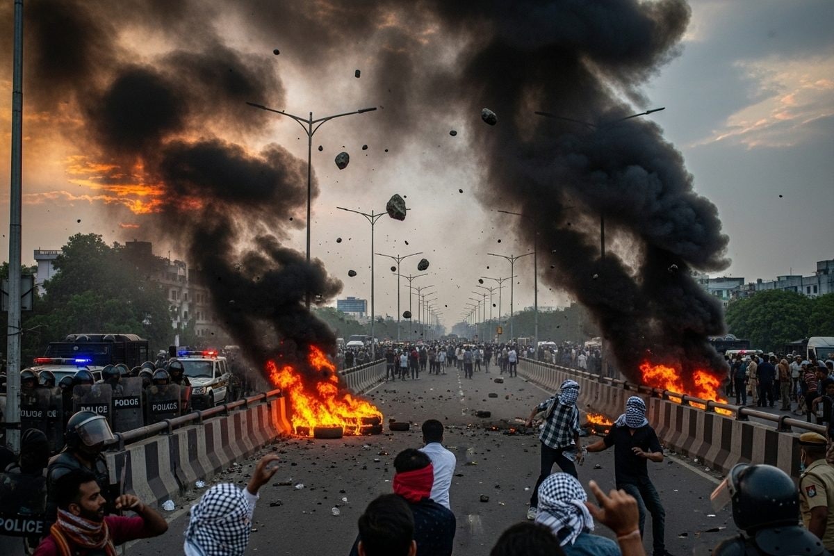 पटना के अटल पथ पर बवाल, मासूमों की मौत से भड़की भीड़, अटल पथ पर आगजनी और पथराव
