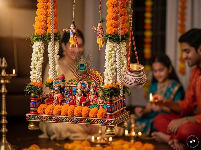 For Shri Krishna, such decorated swing, blessing of Bansi will come in the house For Shri Krishna, such decorating swing, blessing of Bansi will come in the house