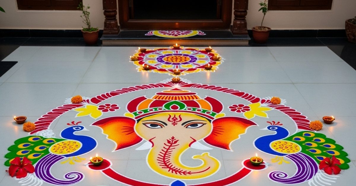 Ganesh Chaturthi Rangoli: गणेश चतुर्थी पर बनाएं खूबसूरत और आसान रंगोली डिज़ाइन्स, जो आपके आंगन को देंगे खास लुक