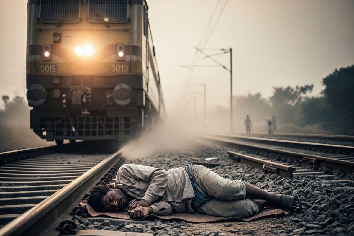 ट्रैक के करीब रात में सो रहा था युवक, अचानक सामने से आ गयी ट्रेन,देवदूत आया...