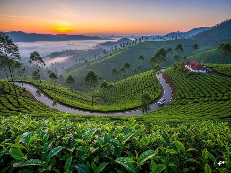 Munnar: Tea and spices plantation, cool air and greenery extending between mountains make it the most famous hill station in Kerala. Here Neelkurinji flowers bloom once in 12 years, which make the entire Valley blue. Let us tell you that along with Bollywood, Hollywood features have been shot here. (Image-ai) Munnar: Tea and spices plantation, cool air and greenery extending between mountains make it the most famous hill station in Kerala. Here Neelkurinji flowers bloom once in 12 years, which make the entire Valley blue. Let us tell you that along with Bollywood, Hollywood features have been shot here. (Image-ai)