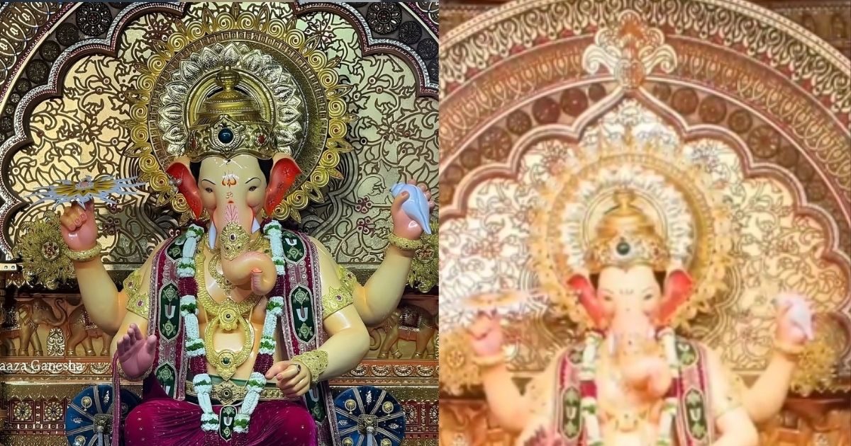 हाथ में चक्र, सिर पर मुकुट और परपल रंग की धोती… कुछ ऐसी दिखी लालबागचा राजा की पहली झलक, आप भी करें दर्शन