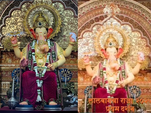 हाथ में चक्र, सिर पर मुकुट और परपल रंग की धोती… कुछ ऐसी दिखी लालबागचा राजा  की पहली झलक, आप भी करें दर्शन - News18 हिंदी