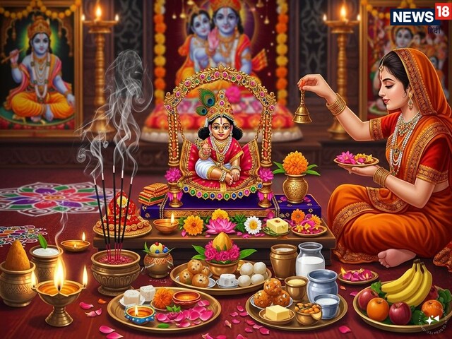 घर पर रात 12 बजे इस तरह करें कान्हाजी का पूजन, जानें संपूर्ण पूजा विधि