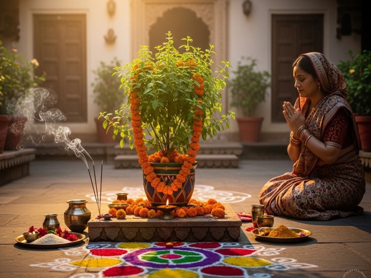 શા માટે ભગવાન વિષ્ણુની દરેક પૂજા તુલસી વગર અધૂરી છે? જાણો આખી કથા 2 Tulsi Origin Story