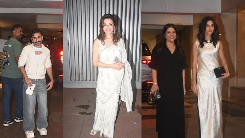 Shabana ji won everyone's heart by wearing a maroon outfit, in which the red accent and stylish brooch were further enhancing her personality. Javed Akhtar also looked extremely dashing in red kurta and black Nehru jacket.