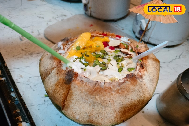Coconut Crush Khargone, Khargone Street Food, Coconut Water Benefits, Malai Crush Drink, Khargone Food Special, local18, khargone letest news, Madhya Pradesh hindi news 