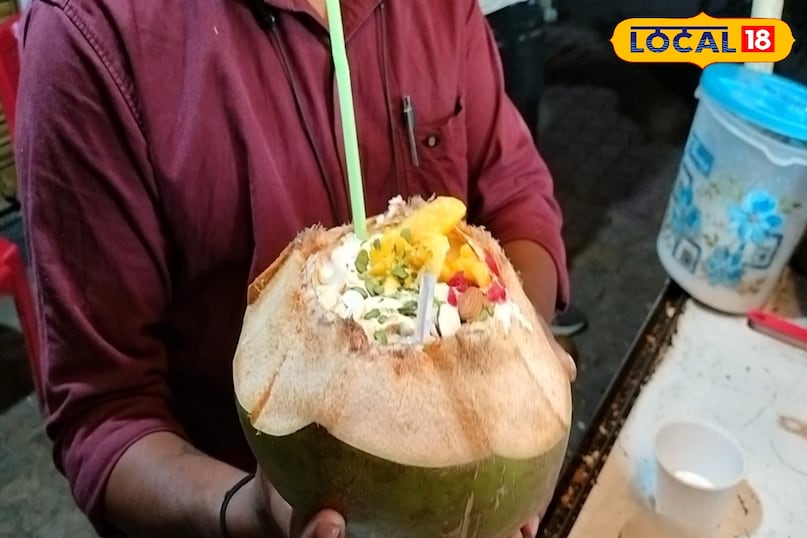 Coconut Crush Khargone, Khargone Street Food, Coconut Water Benefits, Malai Crush Drink, Khargone Food Special, local18, khargone letest news, Madhya Pradesh hindi news 