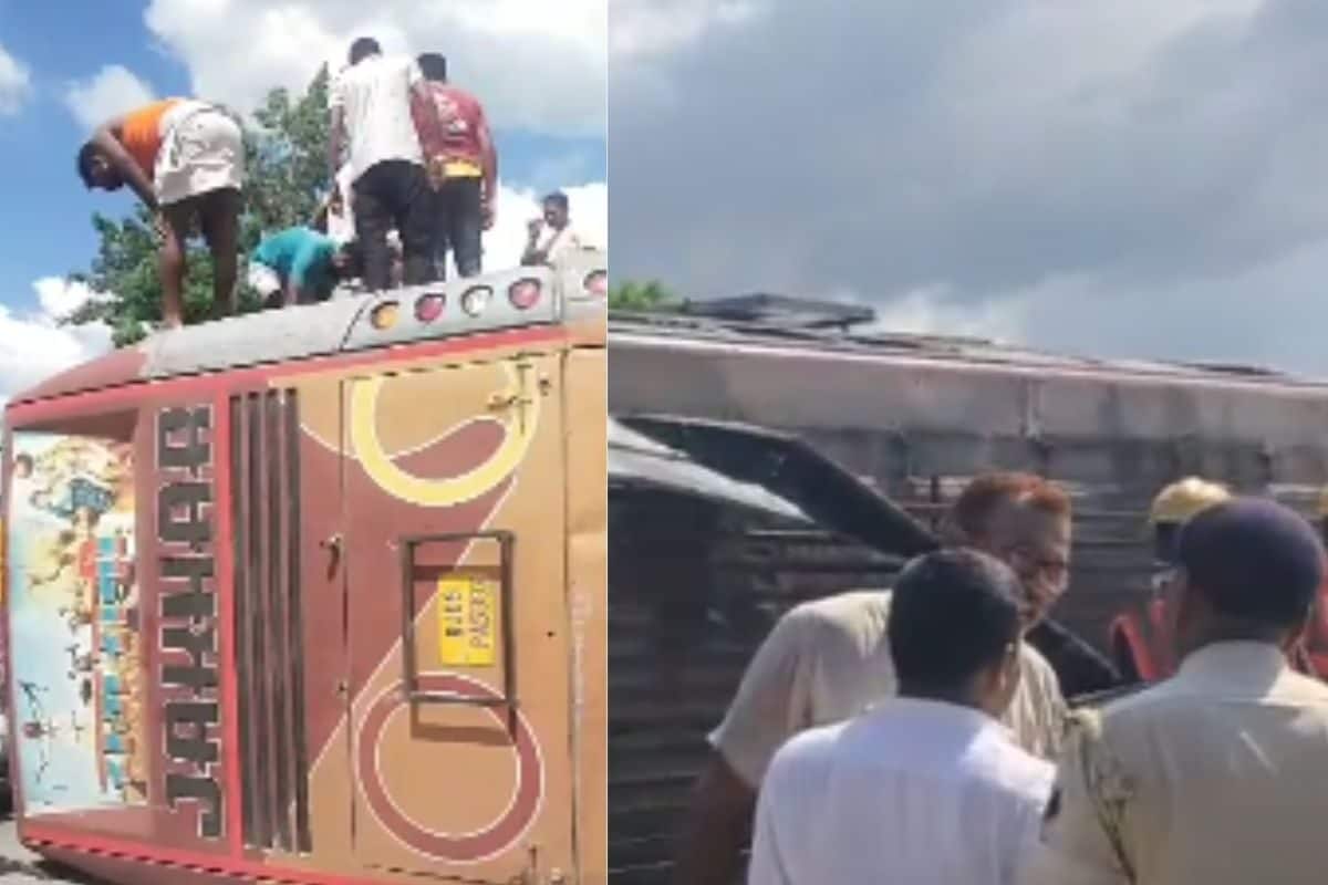 जयपुर से सीतामढ़ी जा रही राजरानी बस मोतिहारी में पलटी, 24 से ज्यादा यात्री घायल