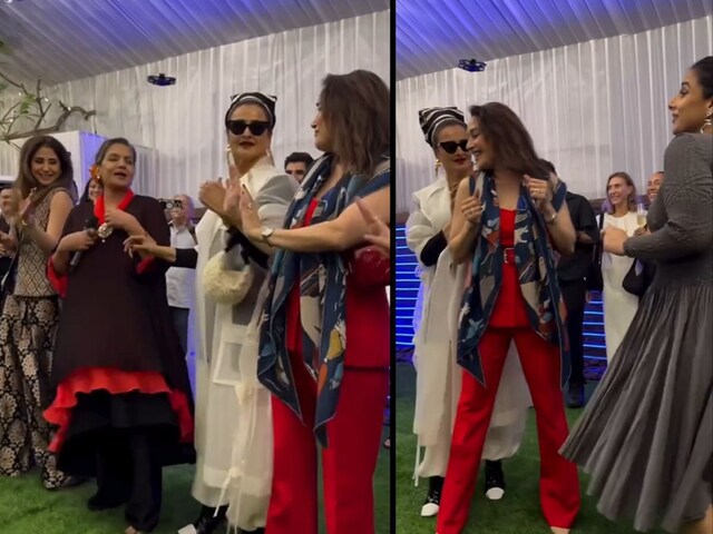 Rekha Dance Video: शबाना आजमी के 75वें बर्थडे पर माधुरी-उर्मिला संग नाचीं रेखा