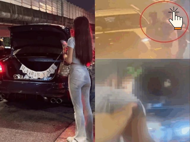 The person was about to propose girlfriend, the car on the road, then the police reached, then