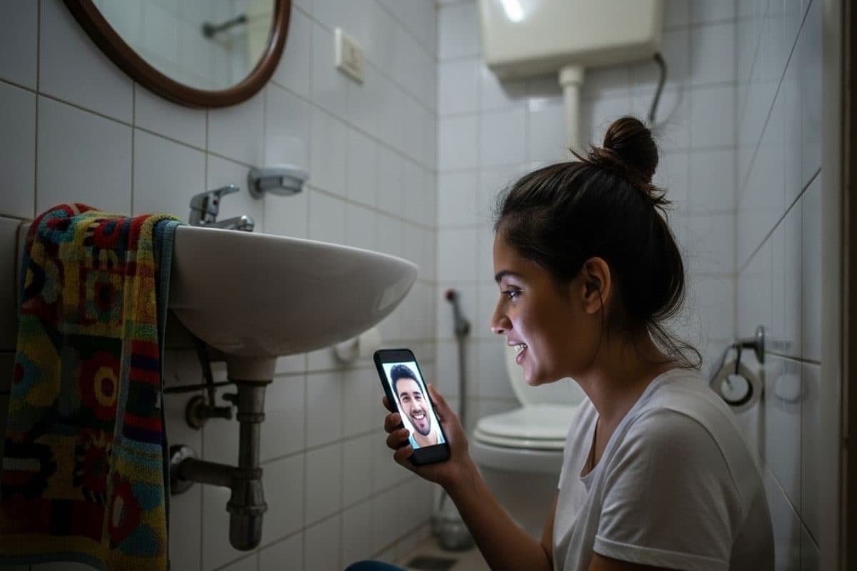 बॉयफ्रेंड की Video कॉल वॉशरूम में गर्लफ्रेंड लाइव कॉल पर हुआ कांड प्रेमी