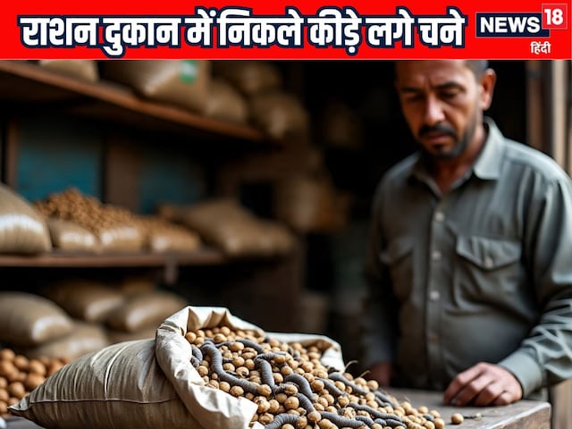 राशन दुकान से निकले कीड़े लगे चने, देखते ही भड़क गए लोग, प्रशासन पर उठे सवाल