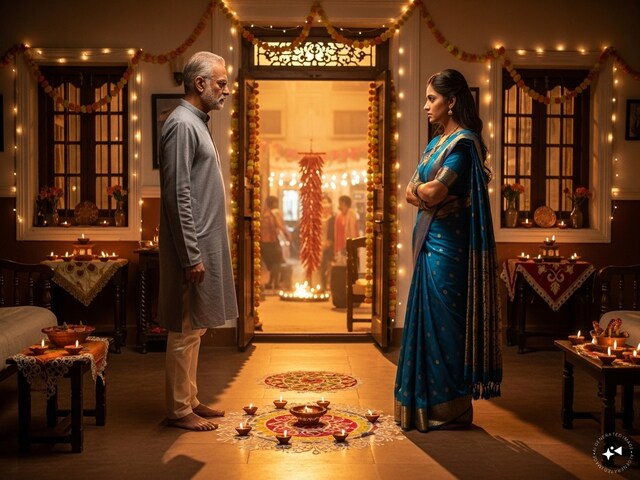 The stingy Papa ji and the stubborn daughter -in -law's blue sari