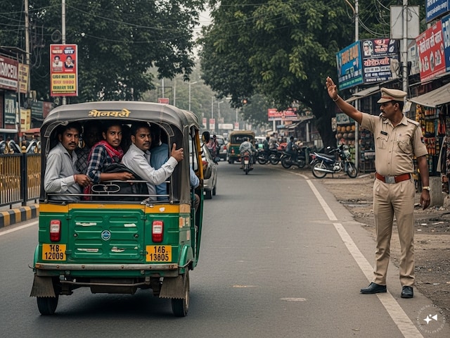 सड़क पर फर्राटे भर रहा था ऑटो, पुलिस ने दिया हाथ, रुकते ही भागने लगी सवारियां सड़क पर फर्राटे भर रहा था ऑटो, पुलिस ने दिया हाथ, रुकते ही भागने लगी सवारियां