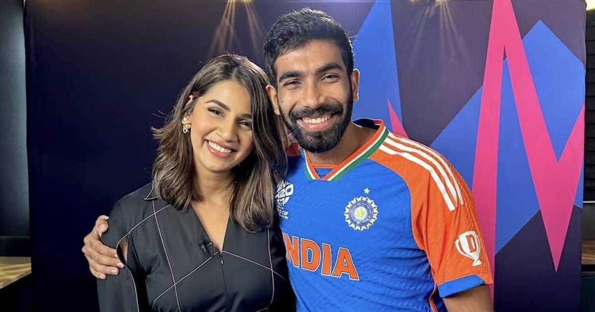 On one side, my Bumrah on one side… Who called this thing from Sanjana Ganashan in a live match?
