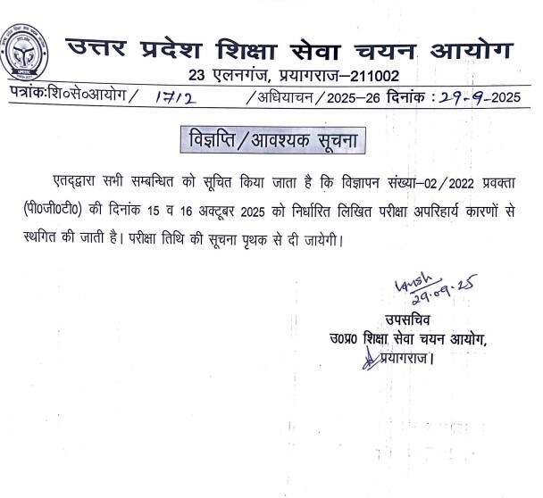 UP PGT 2022, up pgt 2022 postponed, up pgt 2022 exam date, up pgt 2022 vacancy, यूपी पीजीटी 2022, यूपी पीजीटी 2022 वैकेंसी, यूपी पीजीटी 2022 परीक्षा स्थगित, यूपी में सरकारी नौकरी 