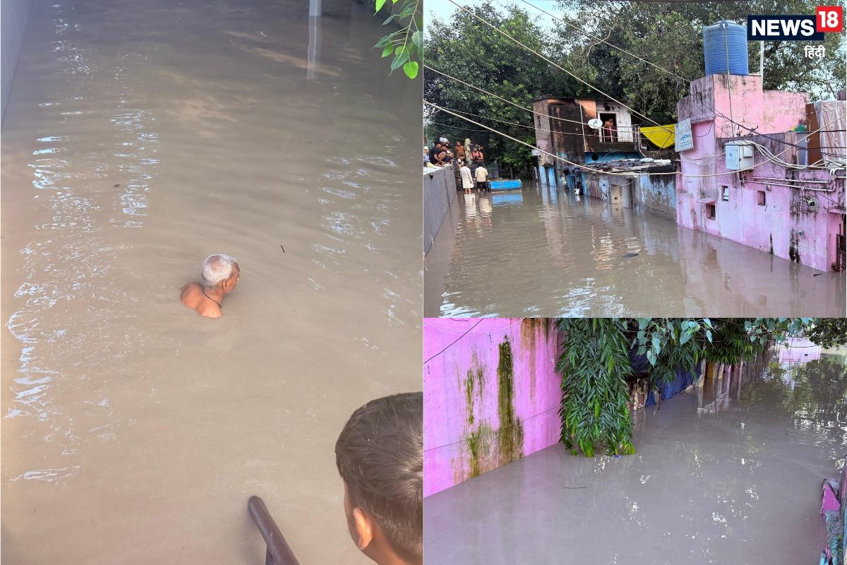 दिल्ली में सुबह-सुबह झमाझम बारिश सोनिया विहार में धंसी जमीन यमुना उफान पर