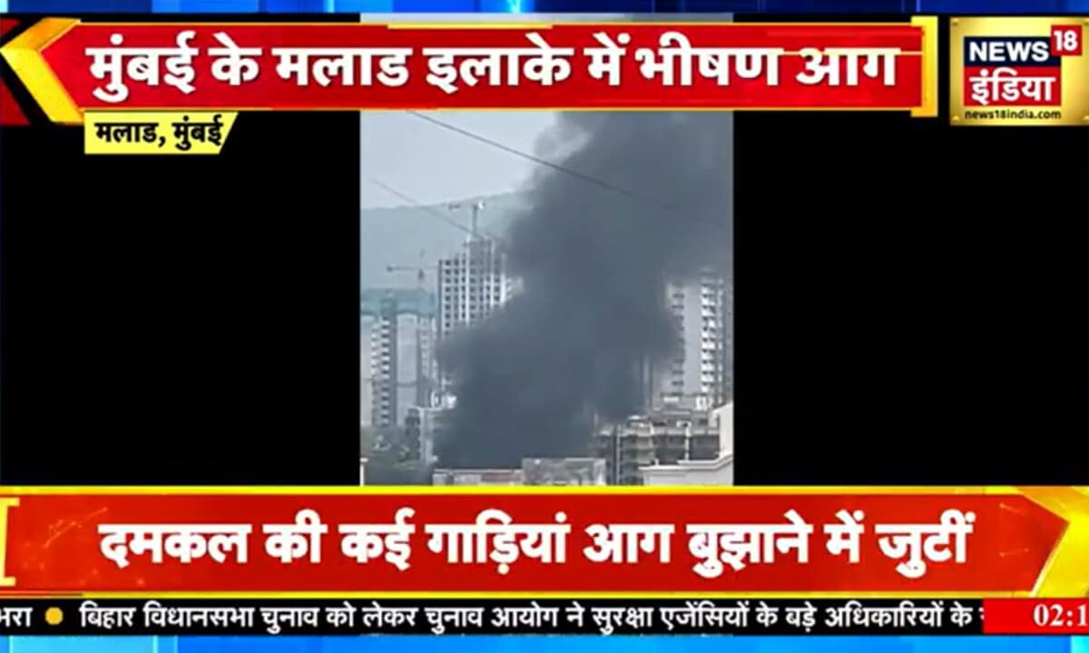 मलाड में जलते रहे गोदाम, आसमान में उठता रहा धुएं का गुबार..तस्वीरों में कैद हुआ तबाही का मंजर