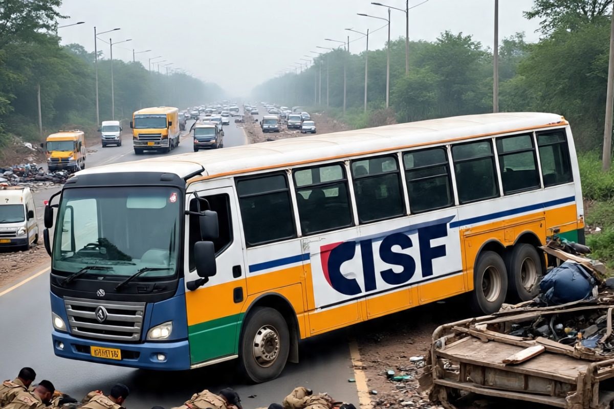 चुनाव ड्यूटी जा रहे CISF जवानों से भरी बस-ट्रक में टक्कर, 35 जवान घायल