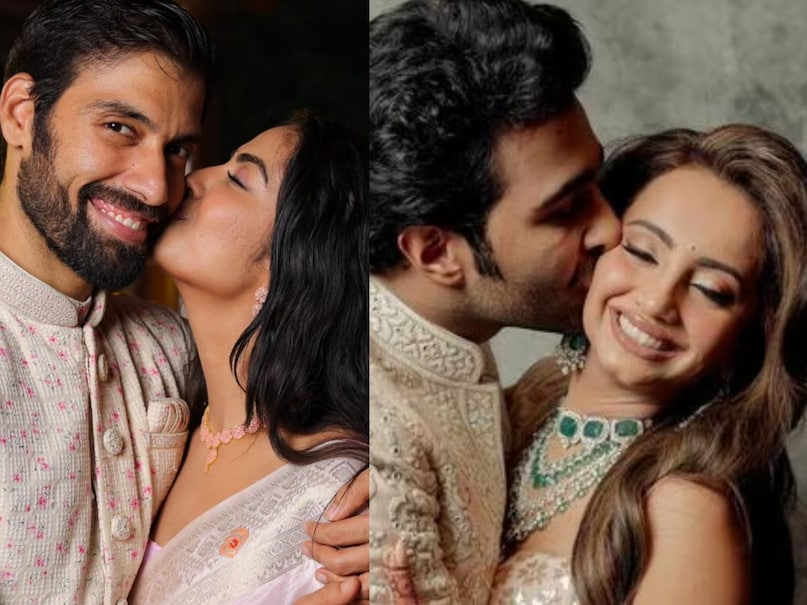 Karwa Chauth 2025, Darshan Raval and Dharal Surelia, Prajakta Koli and Vrishank Khanal, Avika Gor and Milind Chandwani, Pratik Smita and Priya Banerjee, Anuv Jain and Hridhi Narang, Dev Joshi and Aarti, Aadar Jain and Alekha Advani, करवा चौथ 2025, दर्शन रावल और धारल सुरेलिया, प्राजक्ता कोली और वृषांक खनाल, अविका गौर और मिलिंद चंदवानी, प्रतीक स्मीता और प्रिया बनर्जी, अनुव जैन और हृदि नारंग, देव जोशी और आरती, आदर जैन और अलेखा आडवाणी