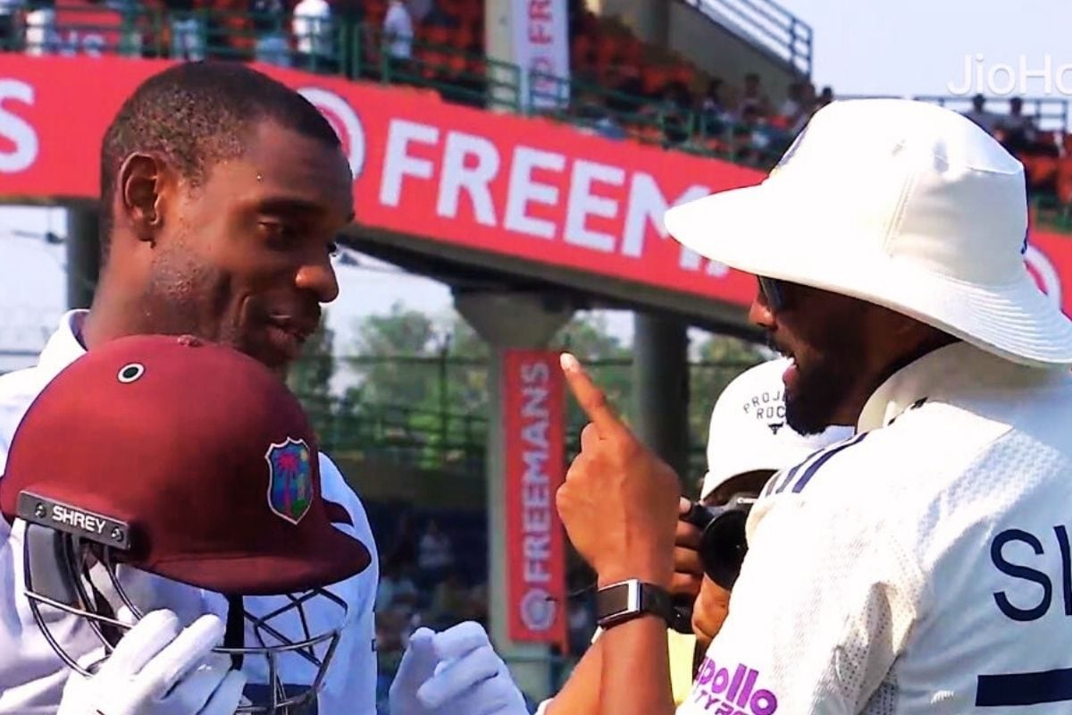 दिल्ली टेस्ट के चौथे दिन DSP सिराज ने वेस्टइंडीज के खिलाड़ी को हड़काया