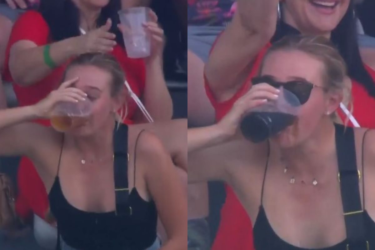 मैच देखते हुए 'शराबी' फैन ने एक झटके में गटक लिए दो ग्लास बीयर, देखें वीडियो