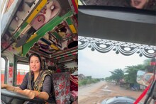 ड्राइवर पति हुआ बीमार तो खुद ट्रक चलाने लगी बीवी, साड़ी में संभाला.....