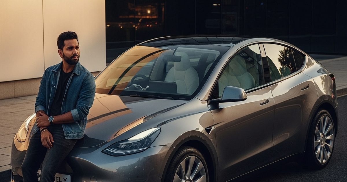Rohit Sharma bought Tesla Model Y, there is a big secret hidden in the number plate 3015!