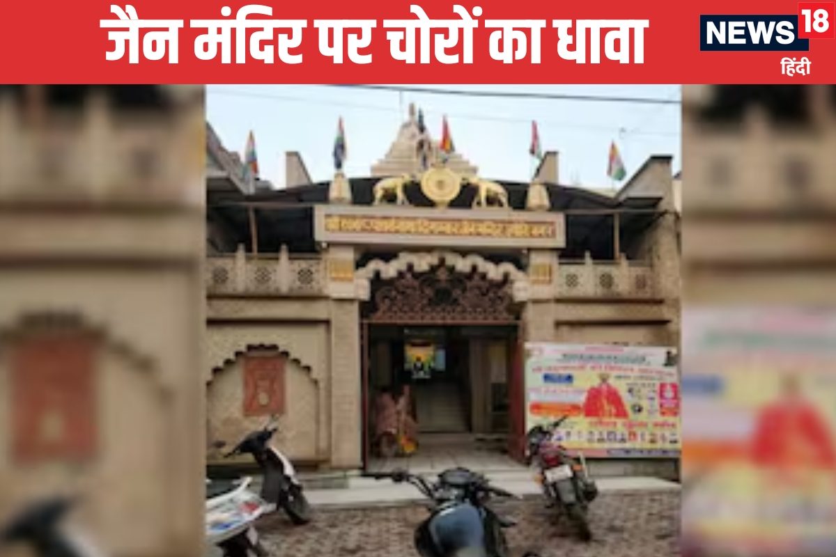 जैन मंदिर से ₹4000000 का सोने का कलश चोरी CCTV में कैद हुआ आरोपी