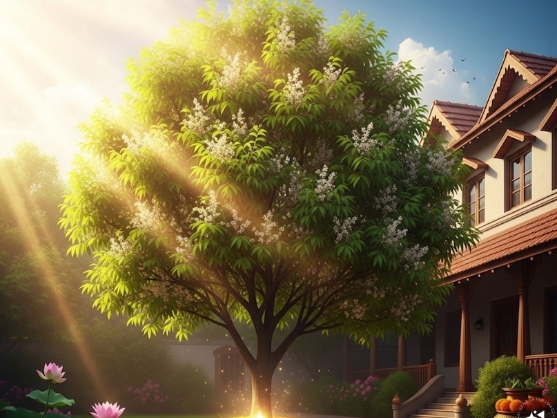 घर के बाहर पेड़ लगाने और उसकी पूजा करने से कई राशि वालों को विशेष लाभ मिलता है. ज्योतिषशास्त्र में शनि को मकर और कुंभ राशि का स्वामी माना जाता है. इसलिए शनिदेव की पूजा करने से इन राशि वालों को विशेष फल मिलता है. शनि खुश रहें, इसीलिए घर के बाहर नीम का पेड़ लगाया जाता है.  (Image- AI)