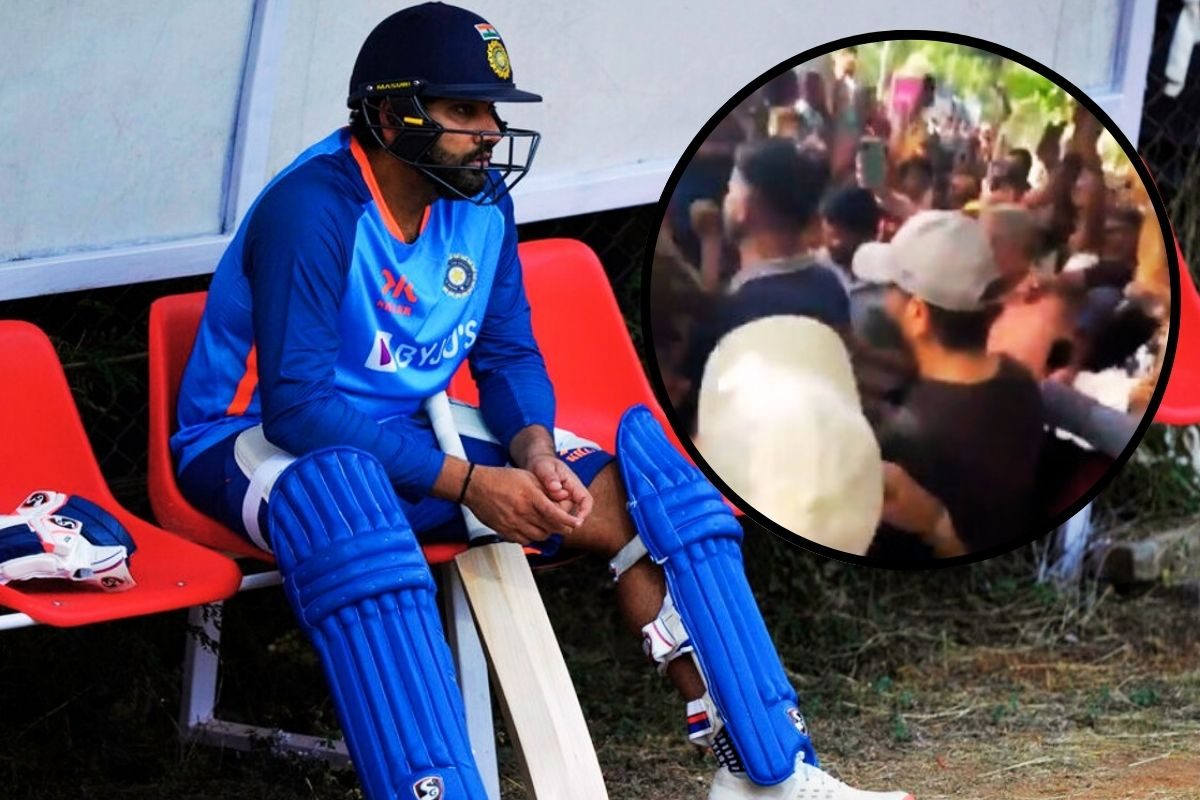 प्लीज धक्का मत देना...रोहित शर्मा को हजारो लोगों ने घेरा, दोस्त बने बॉडीगार्ड