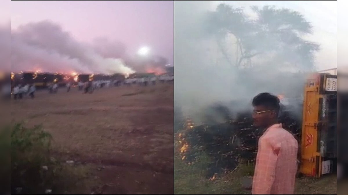 कर्नाटक में किसानों का गुस्सा: गन्ने के दाम को लेकर हिंसक प्रदर्शन, 50+ ट्रैक्टरों में आग लगाई