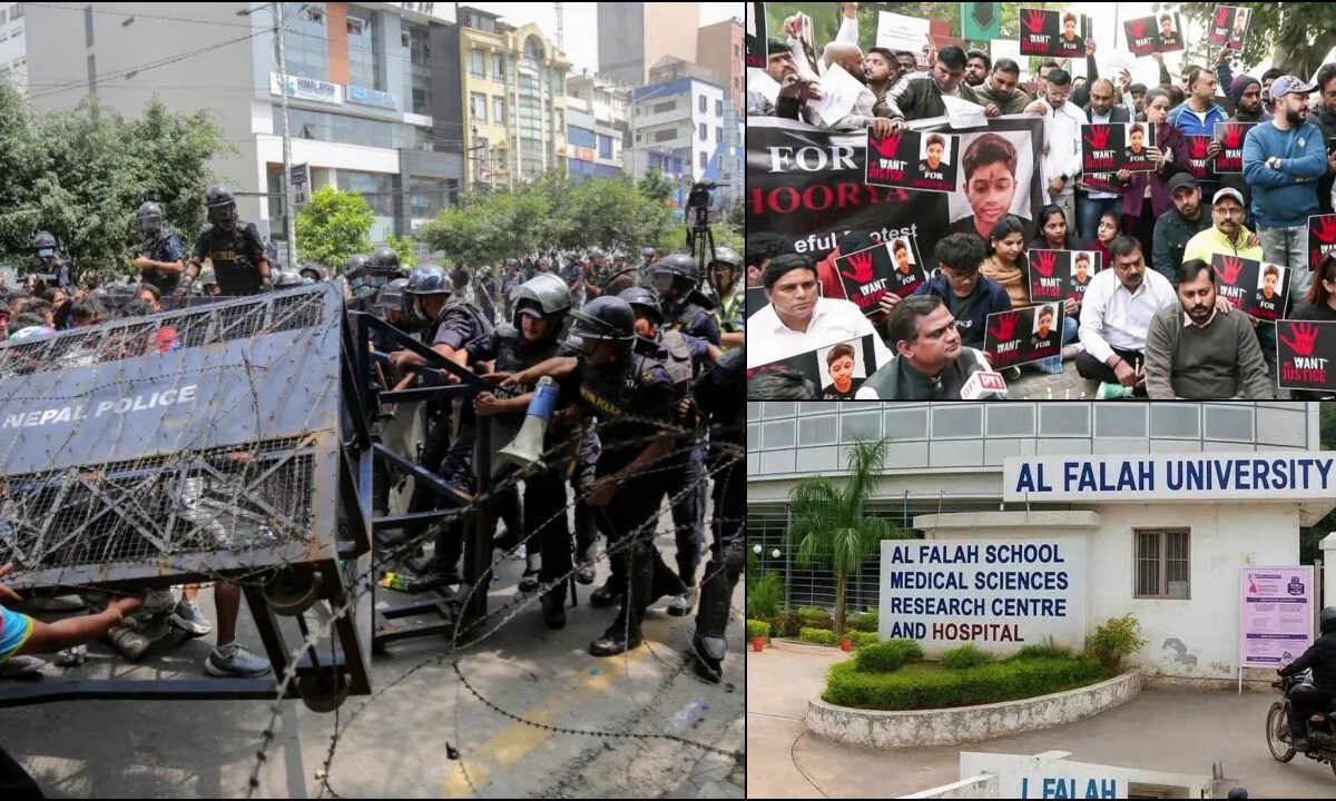 नेपाल में युवा फिर सड़कों पर दिल्ली में छात्र की मौत पर आक्रोश अल फलाह यूनिवर्सिटी पर कसा शिकंजा