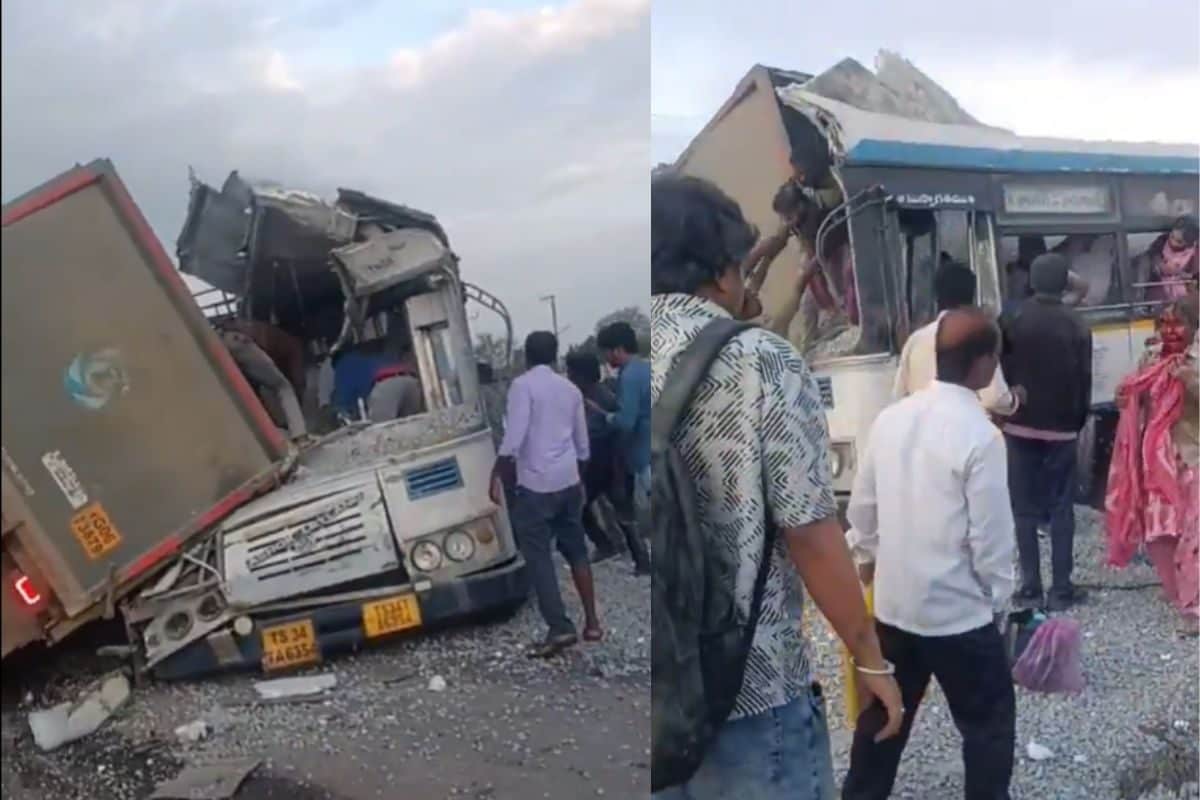 एक और बड़ा हादसा बस में घुस गई हाई स्पीड लॉरी कम से कम 20 लोगों की मौत