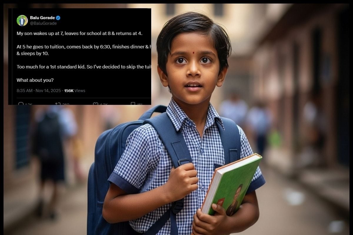 सिर्फ 6 साल का बच्चा स्कूल-ट्यूशन में बीत जाते हैं 12 घंटे वायरल हुआ पोस्ट