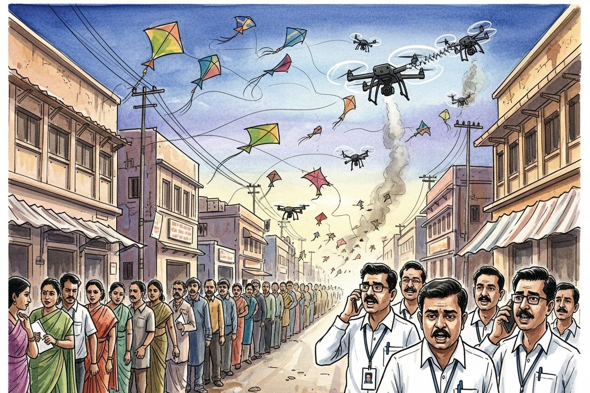 चुनाव आयोग के लिए बवाल बनी पतंग वोटिंग सर्विलांस कर रहे 6 ड्रोन क्रैश हड़कंप