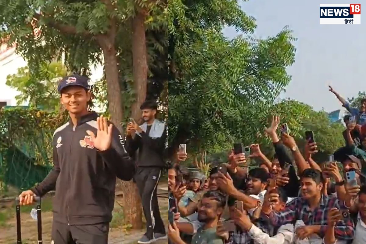 दे सीटी और ताली...खुद यशस्वी भी शर्माए, जाली तोड़कर मिलने को बेकाबू थे फैंस